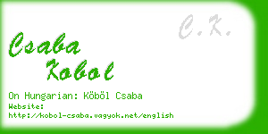 csaba kobol business card